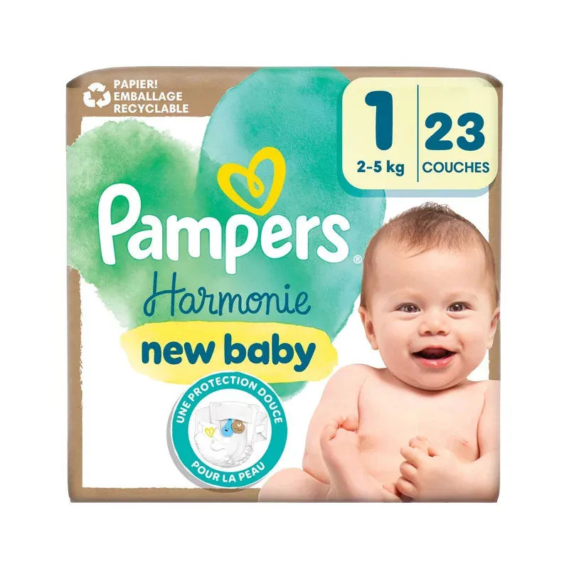 Pampers Harmonie Taille 1 2-5kg 23 couches - Univers Pharmacie Pampers Harmonie Taille 1 2-5kg 23 couches - Univers Pharmacie