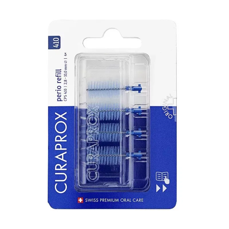 Curaprox Perio Refill Brossettes CPS 410 2,8 - 10 mm X4 - Univers Pharmacie