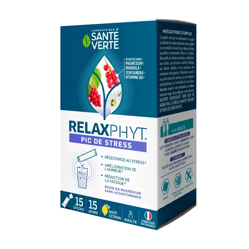 Santé Verte Relaxphyt Pic de Stress 15 sticks Santé Verte Relaxphyt Pic de Stress 15 sticks