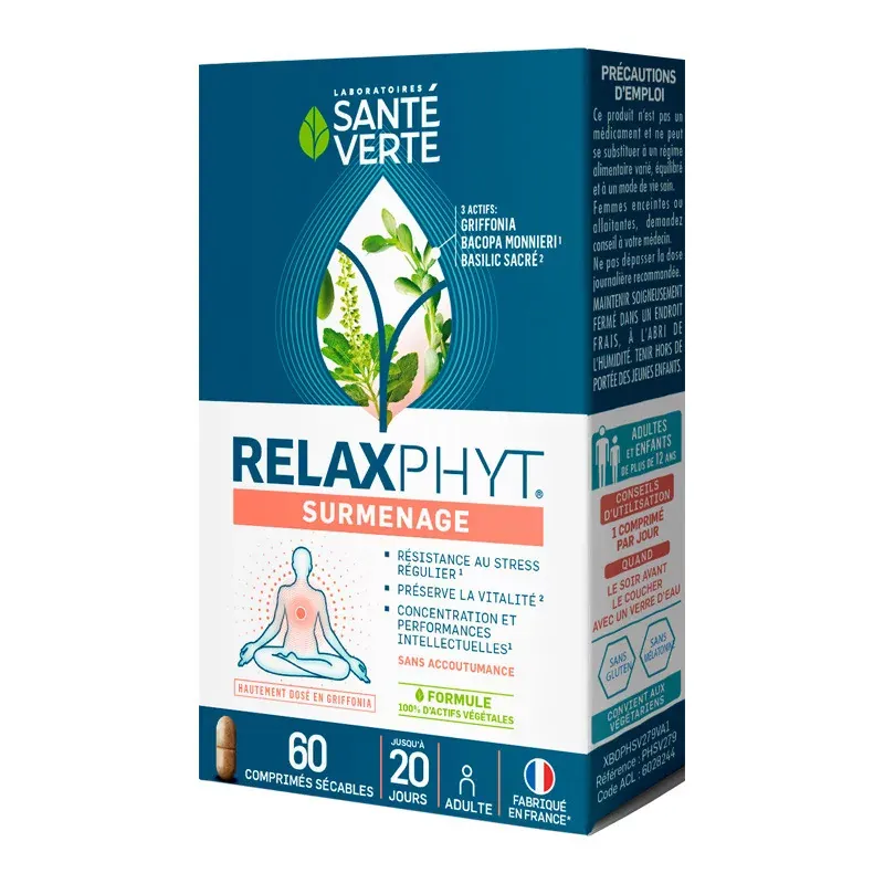 Santé Verte Relaxphyt Surmenage 60 comprimés - Univers Pharmacie Santé Verte Relaxphyt Surmenage 60 comprimés - Univers Pharmacie