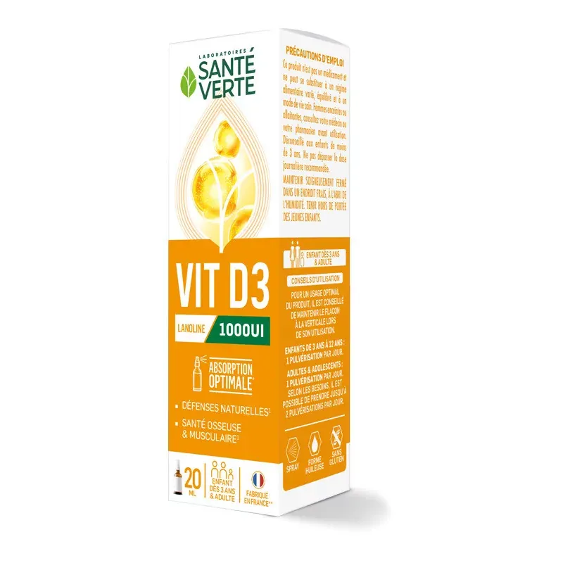 Santé Verte VitD3 1000UI 20ml - Univers Pharmacie