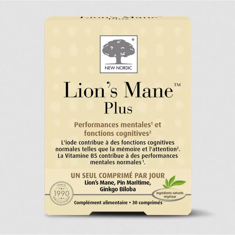 New Nordic Lion's Mane Plus 30 comprimés - Univers Pharmacie New Nordic Lion's Mane Plus 30 comprimés - Univers Pharmacie