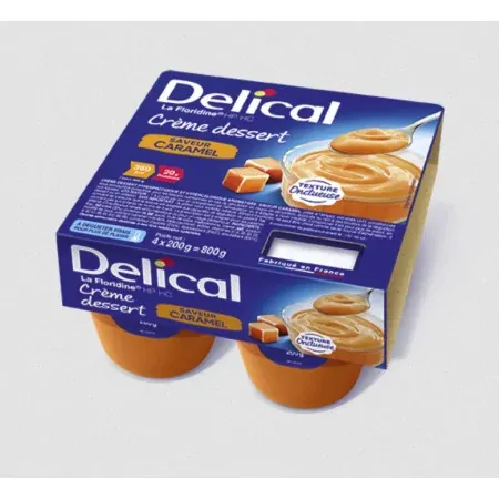 Delical La Floridine HP HC Crème Dessert Saveur Caramel 4X200g - Univers Pharmacie