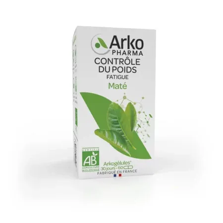 Arkopharma Arkogélules Contrôle du Poids Fatigue Maté Bio 45 gélules - Univers Pharmacie