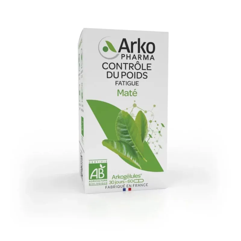 Arkopharma Arkogélules Contrôle du Poids Fatigue Maté Bio 45 gélules - Univers Pharmacie
