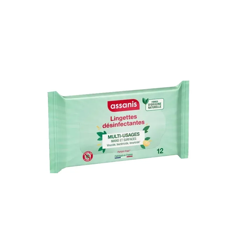 Assanis Lingettes Désinfectantes Multi-usages X12 - Univers Pharmacie Assanis Lingettes Désinfectantes Multi-usages X12 - Univers Pharmacie