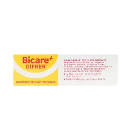 Gifrer Bicare+ Dentifrice Gencives Sensibles 75ml - Univers Pharmacie