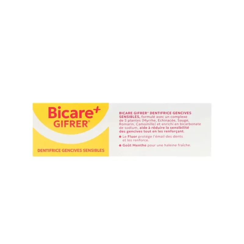 Gifrer Bicare+ Dentifrice Gencives Sensibles 75ml - Univers Pharmacie Gifrer Bicare+ Dentifrice Gencives Sensibles 75ml - Univers Pharmacie