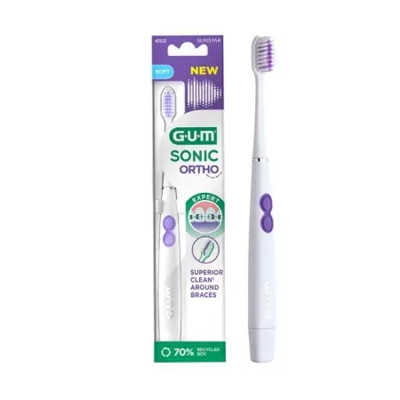 GUM Sonic Ortho Brosse à Dents Electrique à Pile - Univers Pharmacie