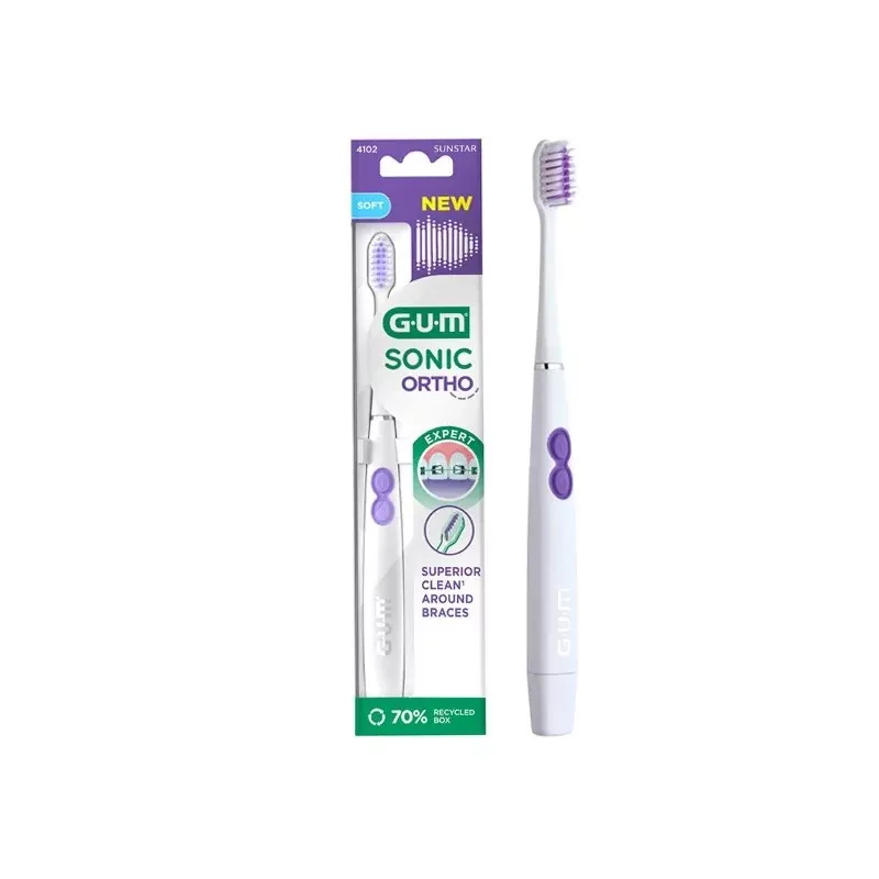 GUM Sonic Ortho Brosse à Dents Electrique à Pile - Univers Pharmacie
