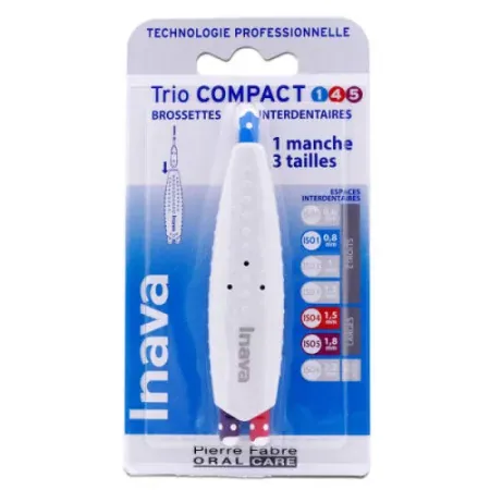 Inava TrioCompact ISO 1/4/5 Manche + Brossettes Interdentaires - Univers Pharmacie