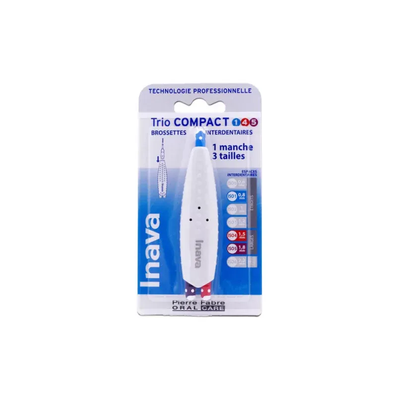 Inava TrioCompact ISO 1/4/5 Manche + Brossettes Interdentaires - Univers Pharmacie