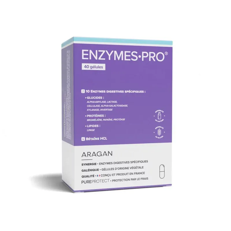 Aragan Enzymes Pro 40 gélules - Univers Pharmacie