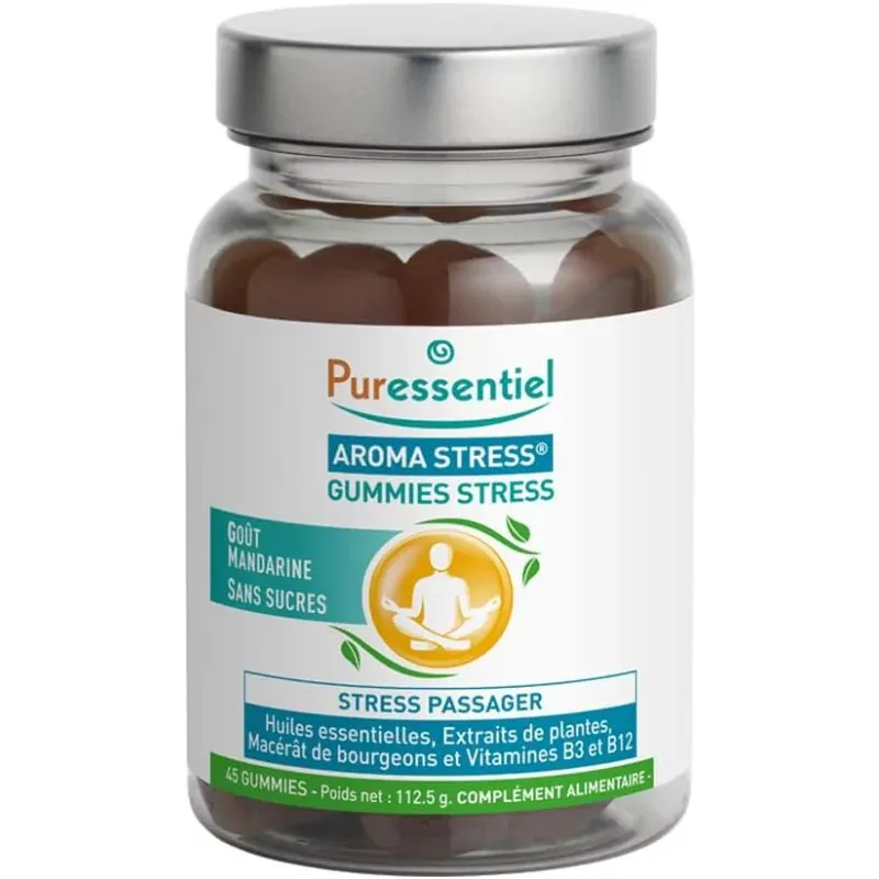 Puressentiel Aroma Stress Goût Mandarine Sans Sucres 45 gummies - Univers Pharmacie