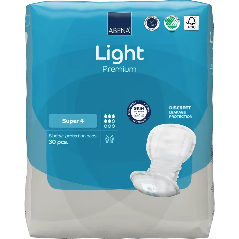 Abena Light Premium Protection Fuites Urinaires Super 4 5 gouttes 30 pièces