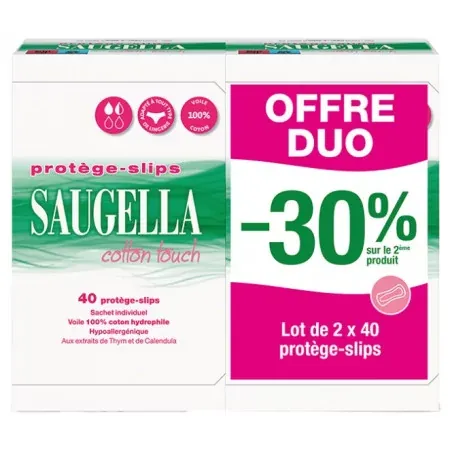 Saugella Cotton Touch Protège-slips 2X40 - Univers Pharmacie