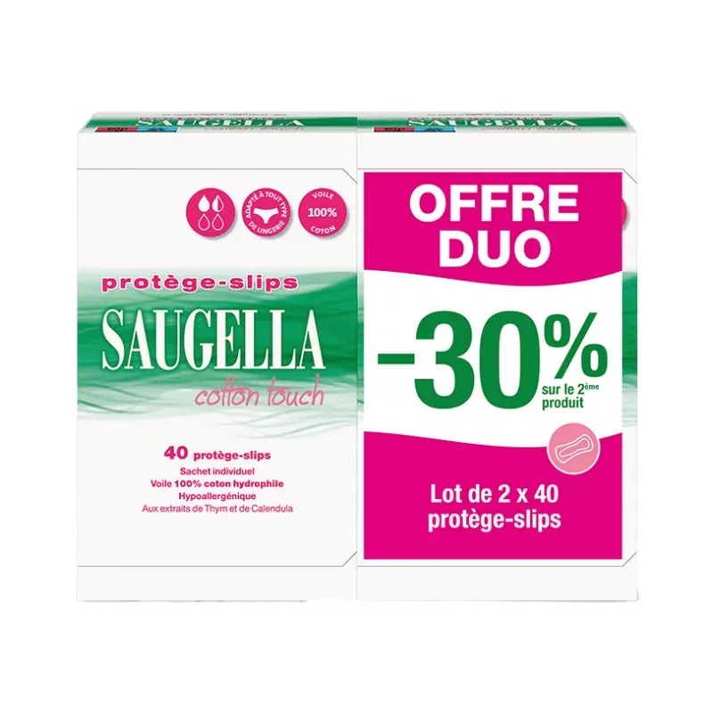 Saugella Cotton Touch Protège-slips 2X40 - Univers Pharmacie