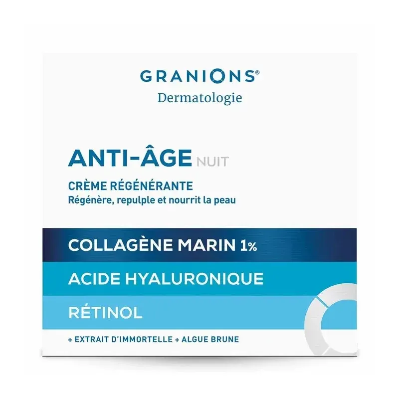 Granions Dermatologie Anti-âge Nuit Crème Régénérante 50ml - Univers Pharmacie