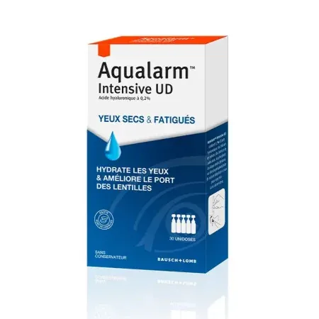 Aqualarm Intensive UD Acide Hyaluronique 0,2% Yeux Secs et Fatigués 30 unidoses - Univers Pharmacie