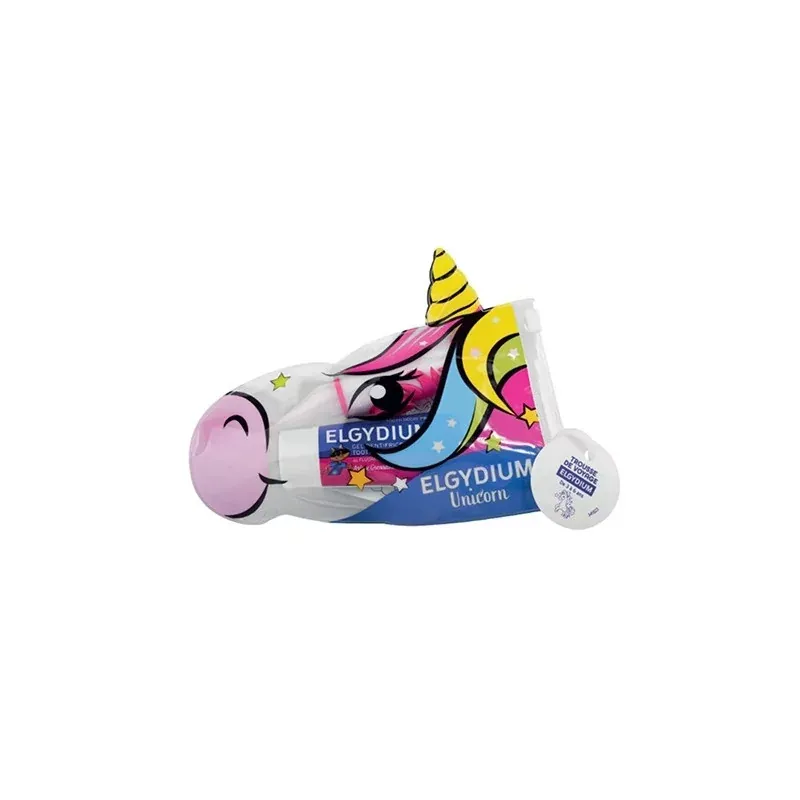 Elgydium Trousse de Voyage Kids Licorne Dentifrice 50ml + Brosse à Dents - Univers Pharmacie