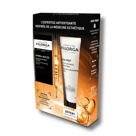 Filorga Hydra-AOX [5] Coffret Sérum Antioxydant 30ml + Crème Nettoyante Skin-Prep 75ml - Univers Pharmacie