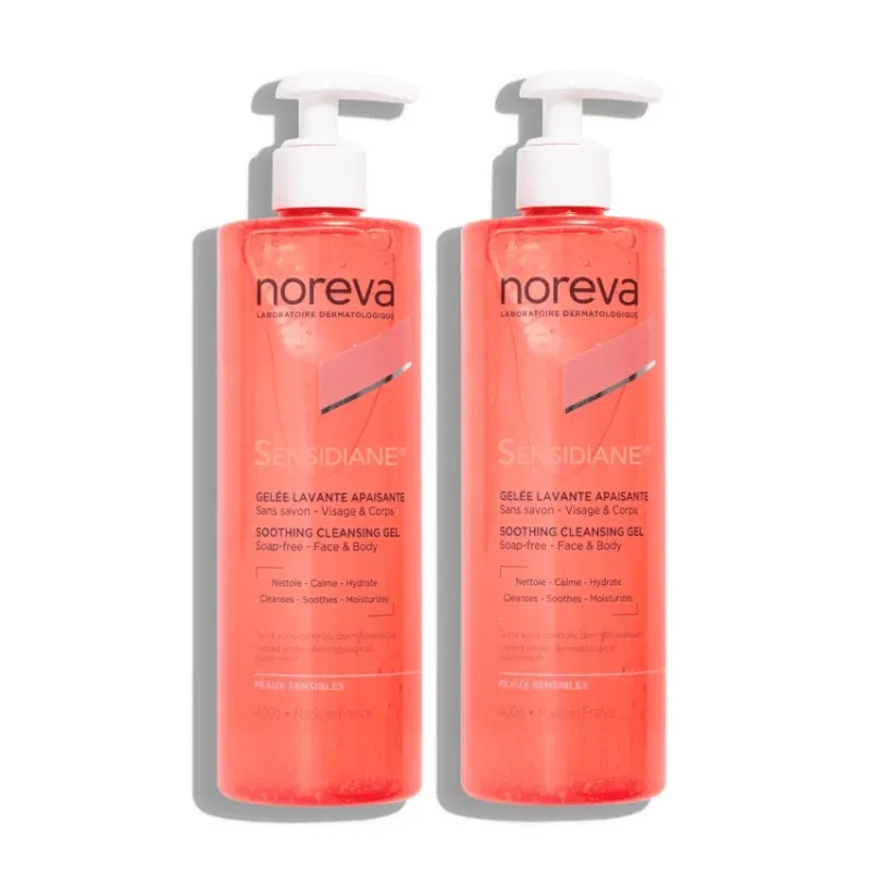Noreva Sensidiane Gelée Lavante Apaisante Visage et Corps 2X400g - Univers Pharmacie