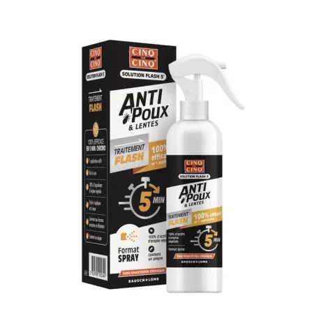 Cinq sur Cinq Solution Flash 5' Anti Poux et Lentes Spray 150ml - Univers Pharmacie