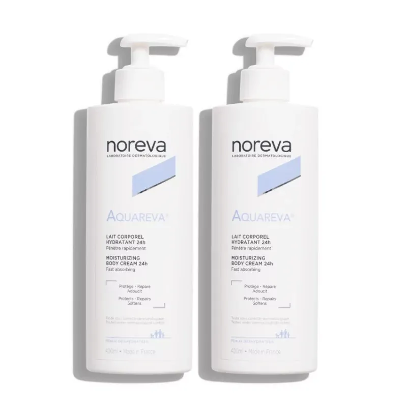 Noreva Aquareva Lait Corporel Hydratant 24H 2X400ml - Univers Pharmacie
