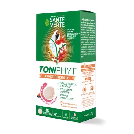 Toniphyt Boost Goût Fruits Rouges 30 comprimés effervescents - Univers Pharmacie
