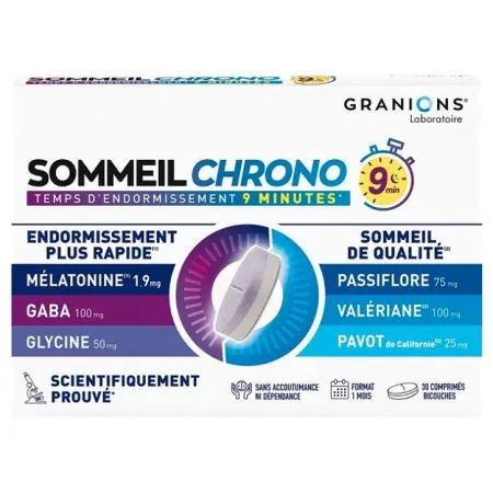 Granions Sommeil Chrono 30 comprimés bi-couches - Univers Pharmacie