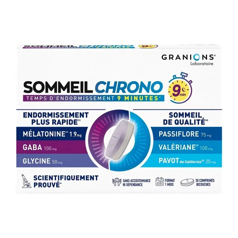 Granions Sommeil Chrono 30 comprimés bi-couches - Univers Pharmacie