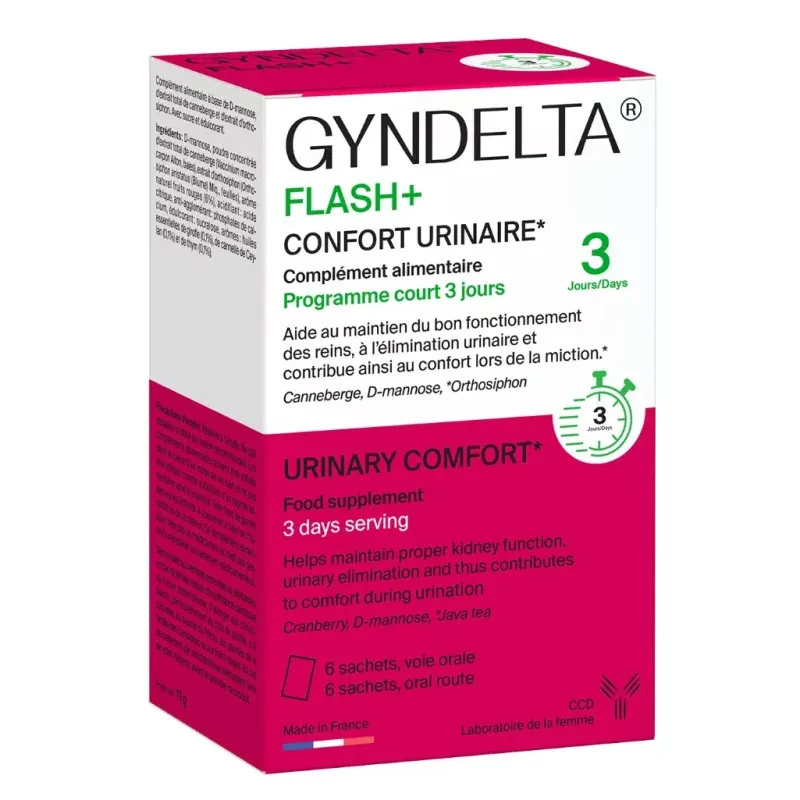 Gyndelta Flash+ Confort Urinaire 6 sachets - Univers Pharmacie