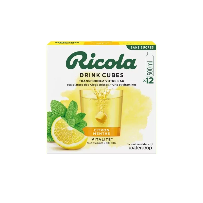 Ricola Drink Cubes Citron Menthe Vitalité X12 Ricola Drink Cubes Citron Menthe Vitalité X12