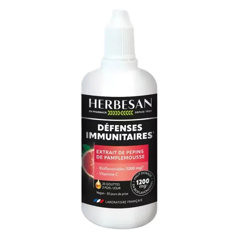 Herbesan Défenses Immunitaires Extrait de Pépins de Pamplemousse 100ml - Univers Pharmacie