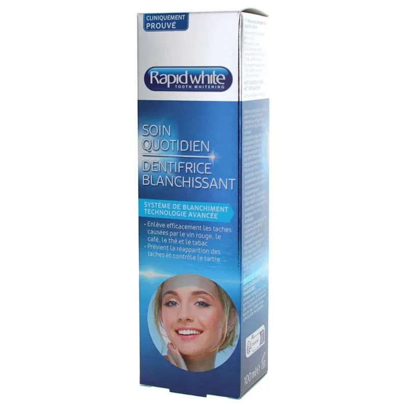 Rapid White Soin Quotidien Dentifrice Blanchissant 100ml - Univers Pharmacie