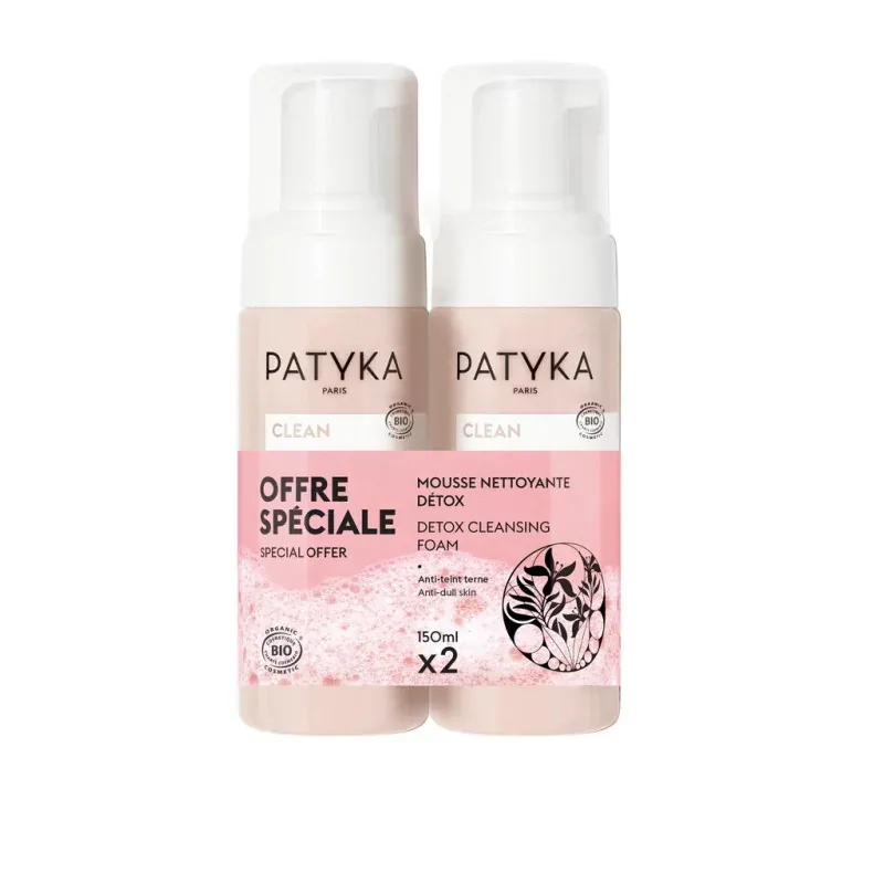 Patyka Clean Mousse Nettoyante Détox 2X150ml - Univers Pharmacie