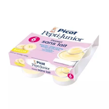Picot Pepti-Junior Dessert sans Lait Banane 4X100g - Univers Pharmacie