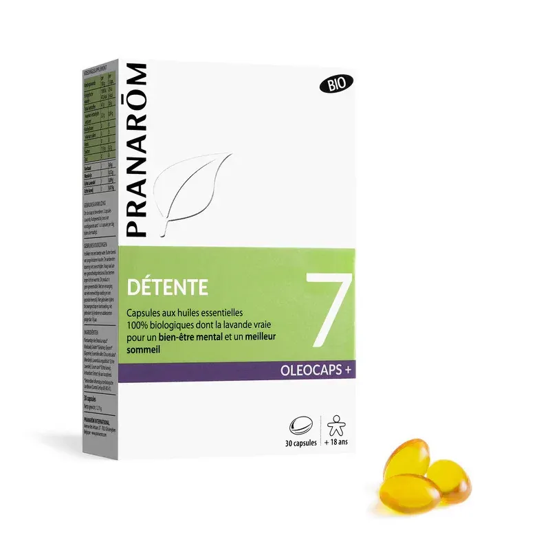 Pranarôm Olecaps+ 7 Détente Bio 30 capsules - Univers Pharmacie