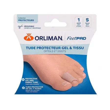 Orliman FeetPad Tube Protecteur Gel & Tissu Orteils et Doigts Taille S - Univers Pharmacie