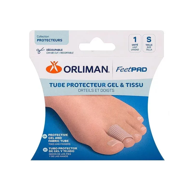 Orliman FeetPad Tube Protecteur Gel & Tissu Orteils et Doigts Taille S - Univers Pharmacie