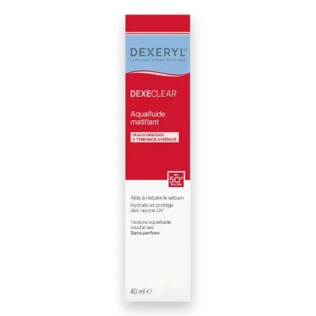 Dexeryl Dexeclear Aquafluide Matifiant SPF50+ 40ml - boite
