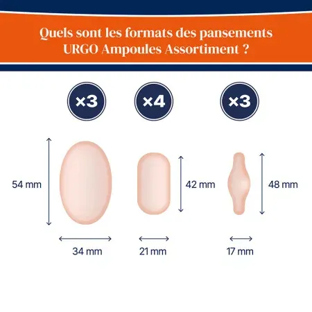 Urgo Ampoules Protect Pansements Assortiment 3 formats X10 - formats