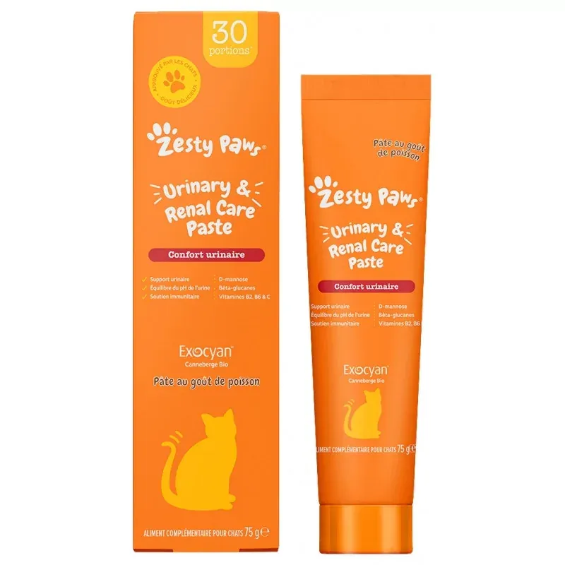 Zesty Paws Urinary & Renal Care Paste Confort Urinaire 75g - Univers Pharmacie Zesty Paws Urinary & Renal Care Paste Confort Urinaire 75g - Univers Pharmacie