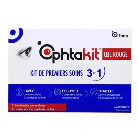 Ophtakit Oeil Rouge Kit de Premiers Soins 3en1 - Univers Pharmacie