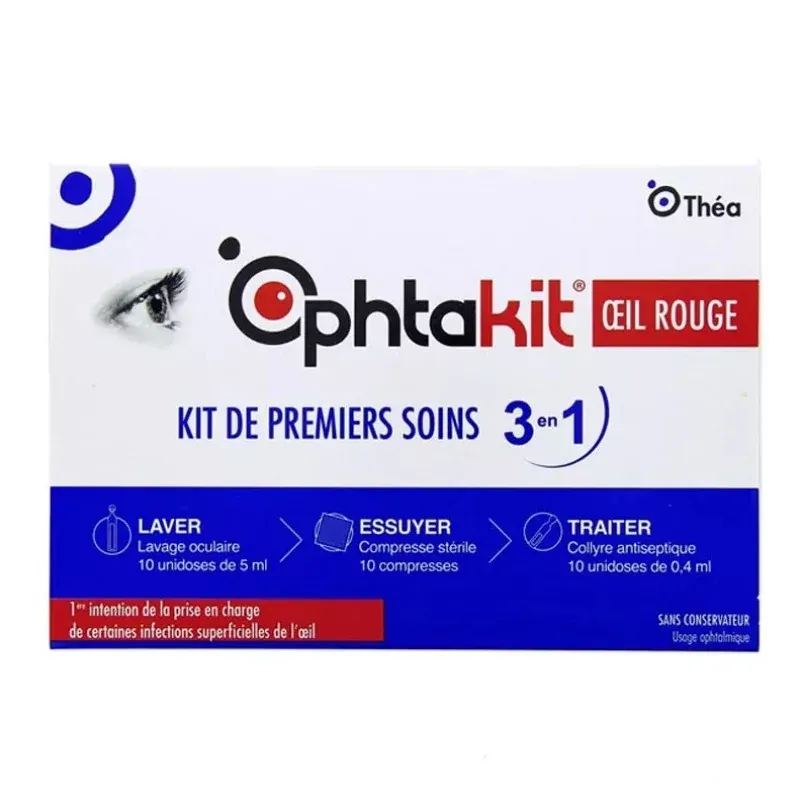 Ophtakit Oeil Rouge Kit de Premiers Soins 3en1 - Univers Pharmacie