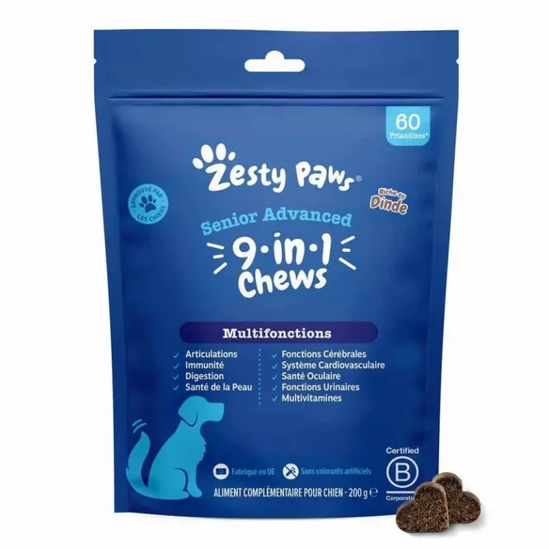 Zesty Paws Senior Advanced 9-in-1 Chews 200g - Univers Pharmacie Zesty Paws Senior Advanced 9-in-1 Chews 200g - Univers Pharmacie