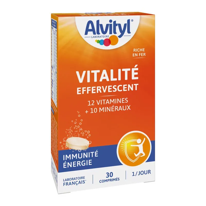 Alvityl Vitalité Effervescent Goût Orange 30 comprimés - Univers Pharmacie