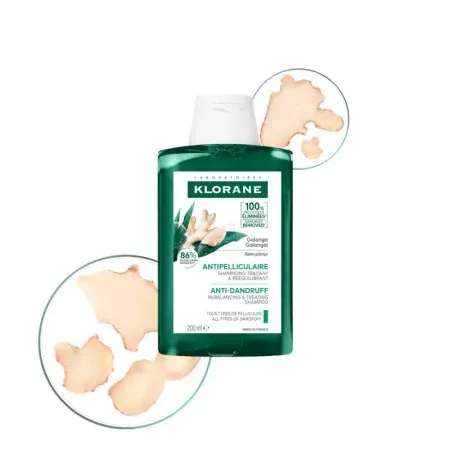 Klorane Shampooing Traitant et Rééquilibrant Antipelliculaire Galanga 200ml - texture