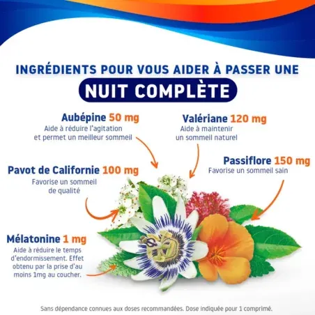 Valdispert Maintien du Sommeil Nuit Complète 30 comprimés - ingrédients Valdispert Maintien du Sommeil Nuit Complète 30 comprimés - ingrédients