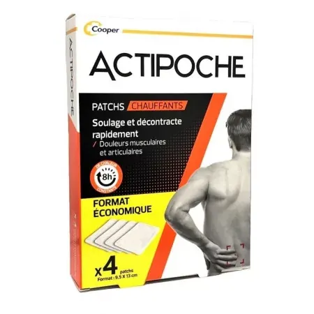 Actipoche Patchs Chauffants 9,5X13cm X4 - Univers Pharmacie